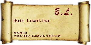 Bein Leontina névjegykártya